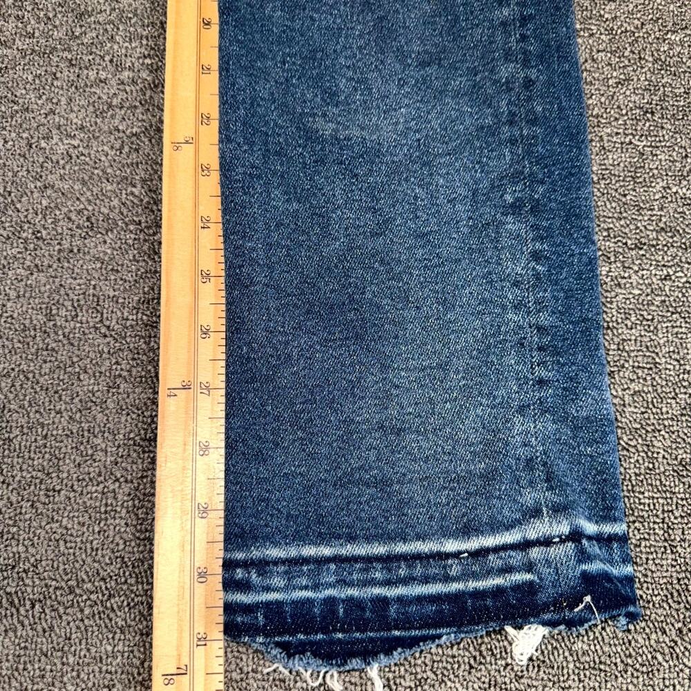 Anthropologie Pilcro The Cigarette Slim Straight Jean Women 27T Blue Frayed Hem - Picture 7 of 8